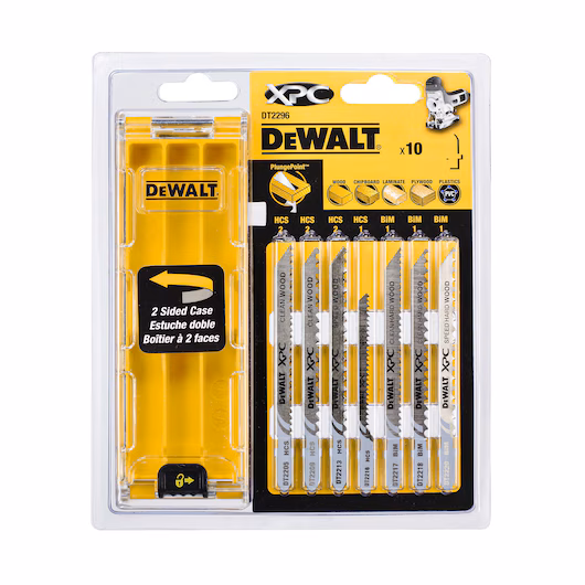 DEWALT XPC Stikksagbladsett for tre – 10 stk – DT2296-QZ